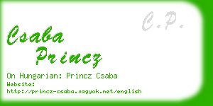 csaba princz business card